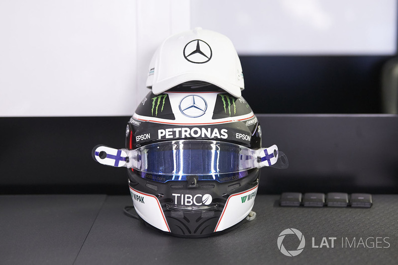 The helmet of Valtteri Bottas, Mercedes AMG F1