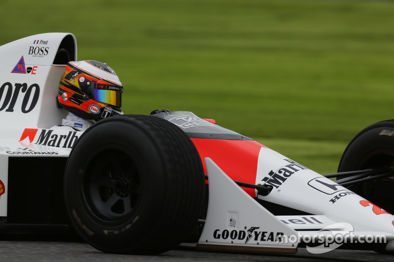 Stoffel Vandoorne, Test and Reserve Driver, McLaren, in the Alain Prost McLaren MP4/5 Honda