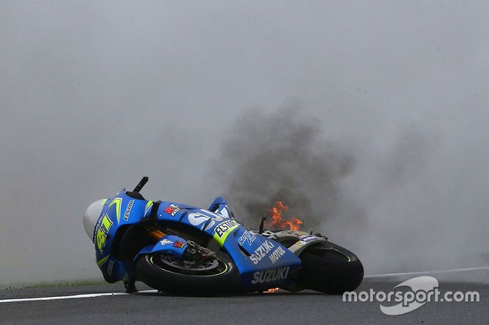 La moto en fuego de Aleix Espargaro, Team Suzuki MotoGP