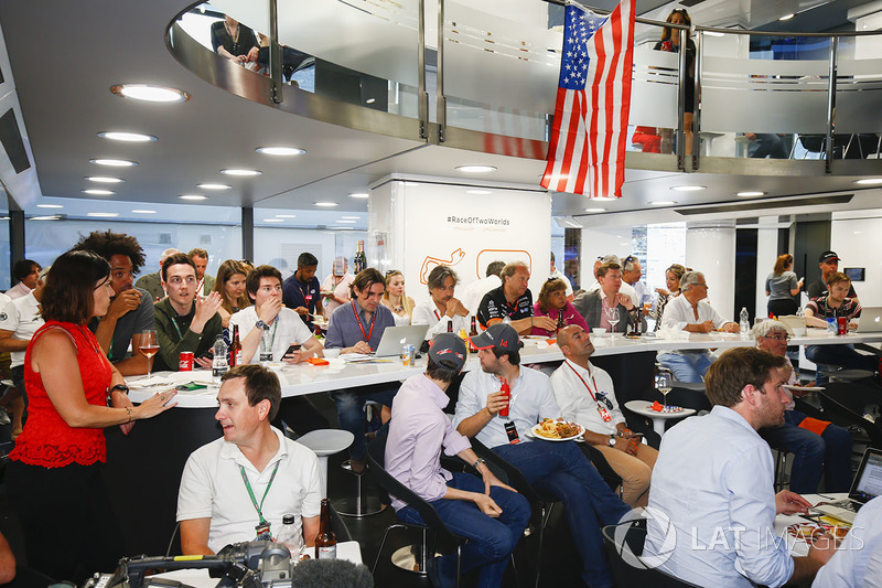 The McLaren team lay on an American celebration to celebrate the efforts of their driver Fernando Al