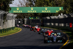 Льюис Хэмилтон, Mercedes AMG F1 W08, Себастьян Феттель, Ferrari SF70H, Валттери Боттас, Mercedes AMG