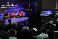 Max Verstappen, Red Bull Racing, Sebastian Vettel, Ferrari and Kimi Raikkonen, Ferrari in the Press Conference