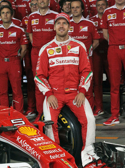 Sebastian Vettel, Ferrari at a team photograph
