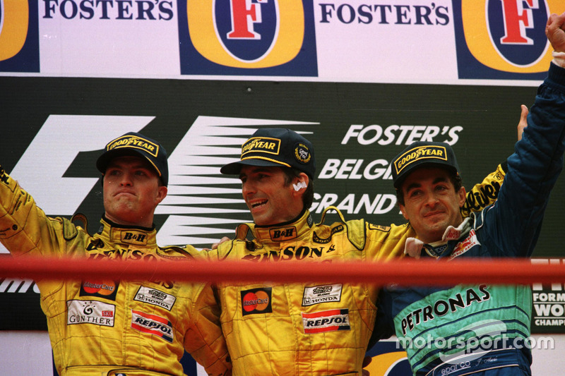 Podium: 1. Damon Hill, Jordan; 2. Ralf Schumacher, Jordan; 3.  Jean Alesi, Sauber