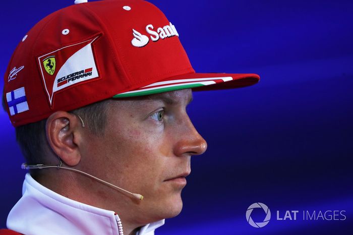 Kimi Raikkonen, Ferrari en la conferencia de prensa de la FIA