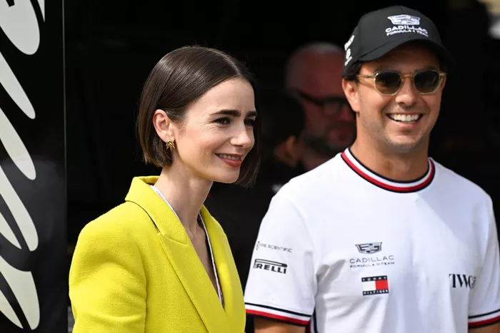 Lily Collins, Sergio Perez, Cadillac Racing