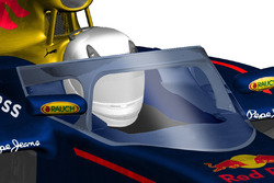 Un posible diseño futuro de un Aeroscreen semicerrado por Red Bull