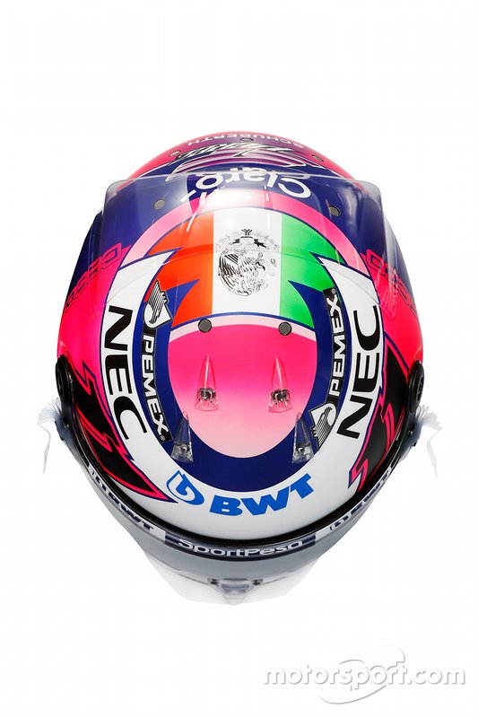 2019 helmet of Sergio Perez