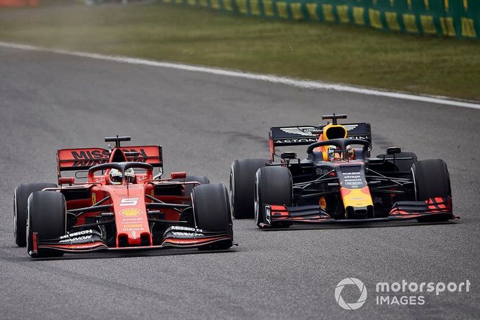 Sebastian Vettel, Ferrari SF90, Max Verstappen, Red Bull Racing RB15