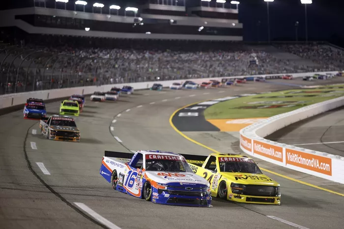 Christian Eckes, Chevrolet, Layne Riggs, Front Row Motorsports Ford