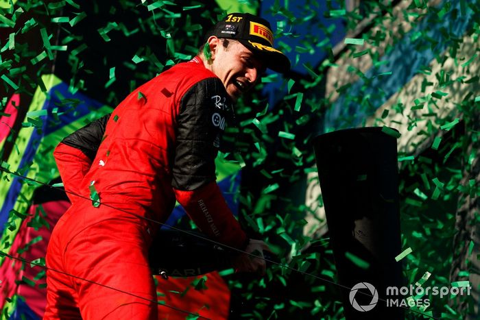 Podio: ganador Charles Leclerc, Ferrari