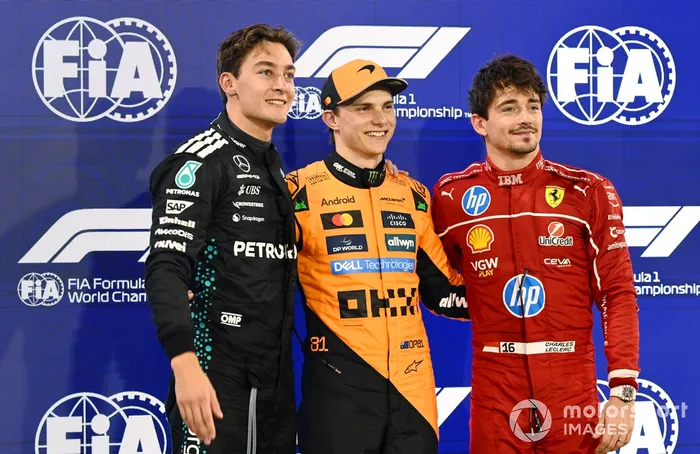 Charles Leclerc, Ferrari, Oscar Piastri, McLaren, George Russell, Mercedes