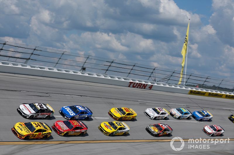 Michael McDowell, Front Row Motorsports, Love's Travel Stops Ford Mustang, Austin Cindric, Team Penske, Discount Tire Ford Mustang,Todd Gilliland, Front Row Motorsports, Georgia Peanuts Commission Ford Mustang, Kyle Busch, Richard Childress Racing, Lucas 