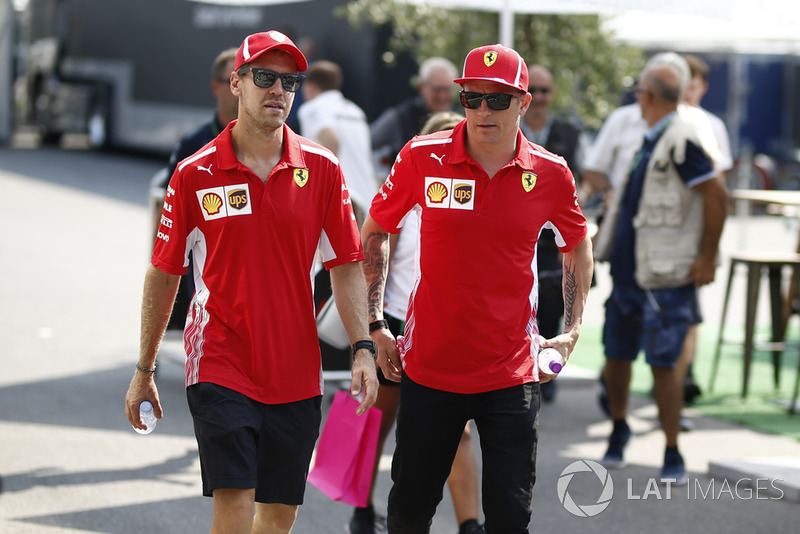 Sebastian Vettel, Ferrari et Kimi Raikkonen, Ferrari
