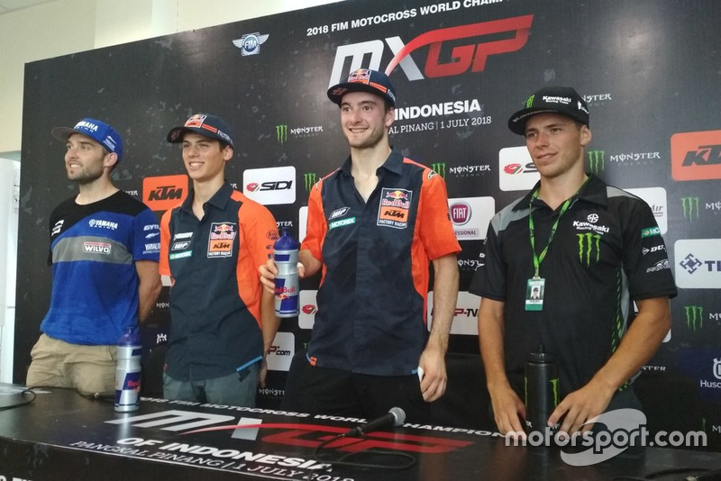 Shaun Simpson Wilvo Yamaha MXGP, Jorge Prado KTM Factory Racing, Jeffrey Herlings, KTM Factory Racing y Julien Lieber Kawasaki Racing