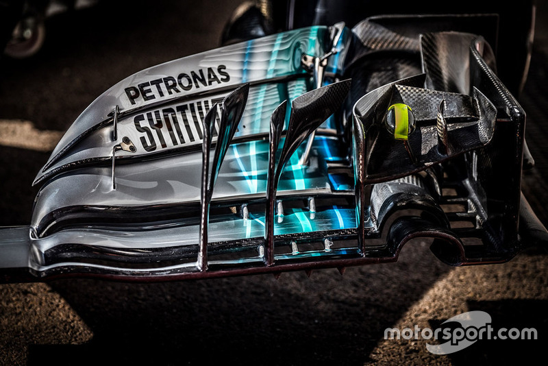Mercedes AMG F1 W09 detalle del ala frontal