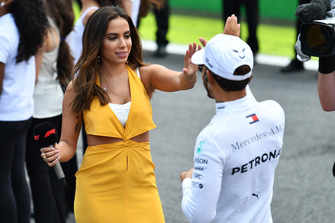 Lewis Hamilton, Mercedes AMG F1 on the grid with Anitta, singer, on the grid