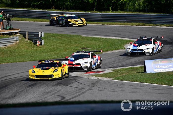 #4 Corvette Racing Corvette C7.R, GTLM: Oliver Gavin, Marcel Fassler, #24 BMW Team RLL BMW M8 GTE, GTLM: Jesse Krohn, John Edwards, #25 BMW Team RLL BMW M8 GTE, GTLM: Tom Blomqvist, Connor De Phillippi