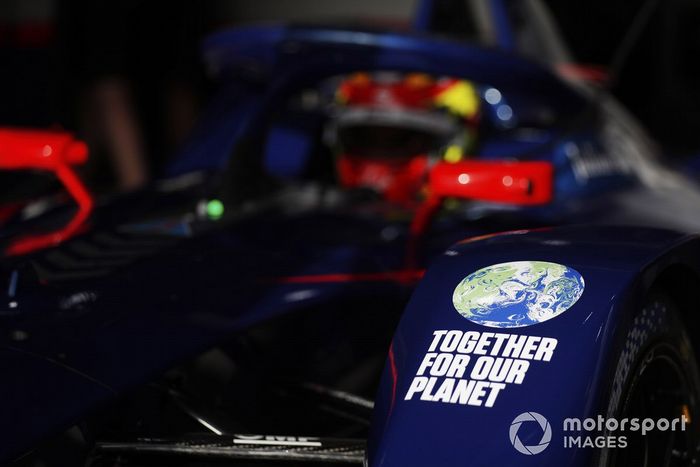 Logo de respeto al medio ambiente en el Envision Virgin Racing, Audi e-tron FE07