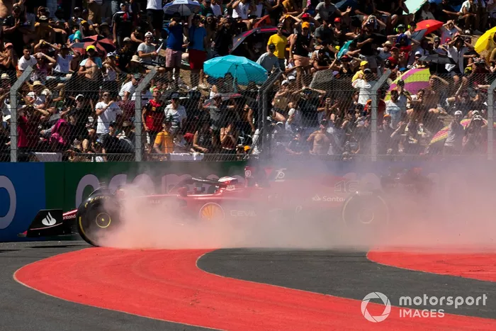 Choque de Charles Leclerc, Ferrari F1-75, en Le Beausset