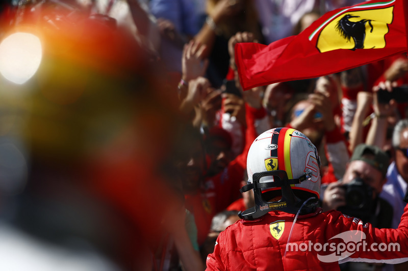 El ganador: Sebastian Vettel, Ferrari