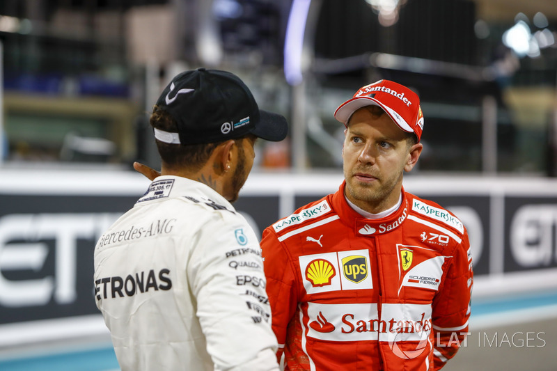 Lewis Hamilton, Mercedes AMG F1 ve Sebastian Vettel, Ferrari