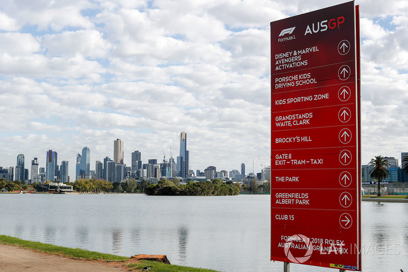 Un panneau F1 devant Melbourne