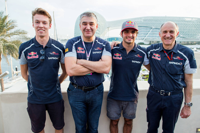 Serguei Beloussov avec Daniil Kvyat, Toro Rosso, Carlos Sainz Jr., Toro Rosso et Franz Tost, team principal Scuderia Toro Rosso