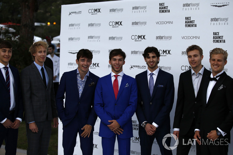 George Russell, Brendon Hartley, Scuderia Toro Rosso, Charles Leclerc, Sauber, Pierre Gasly, Scuderia Toro Rosso, Antonio Giovinazzi, Ferrari, Sergey Sirotkin, Williams y Marcus Ericsson, Sauber