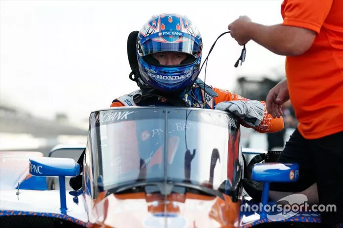 Scott Dixon, Chip Ganassi Racing Honda con l'aeroscreen
