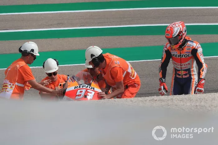 Marc Marquez, Repsol Honda Team après sa chute