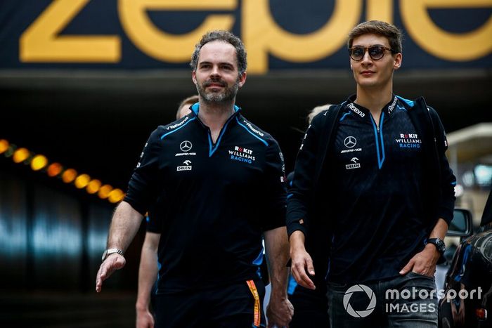 George Russell, Williams Racing camina por la pista