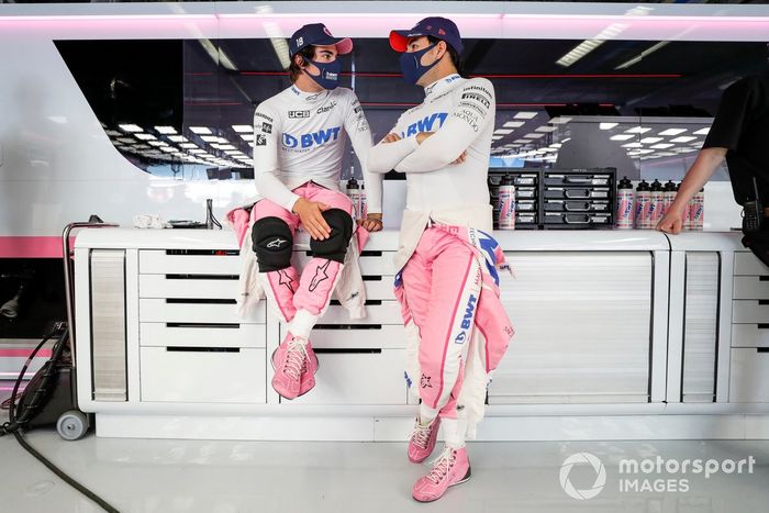 Lance Stroll, Racing Point, y Sergio Pérez, Racing Point