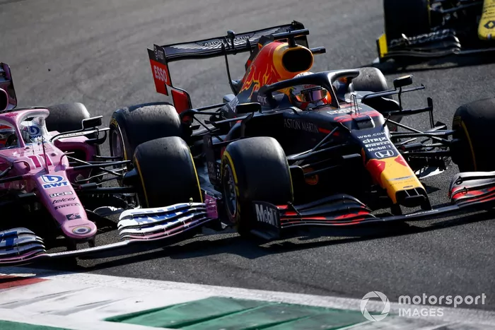 Max Verstappen, Red Bull Racing RB16, Sergio Pérez, Racing Point RP20
