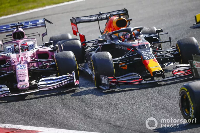 Max Verstappen, Red Bull Racing RB16, Sergio Pérez, Racing Point RP20