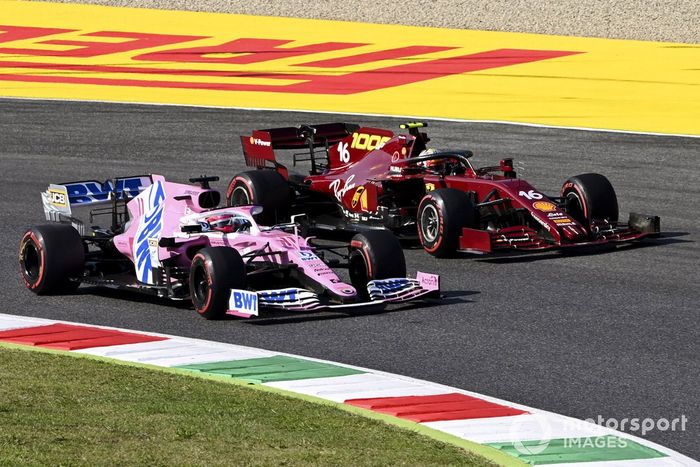 Sergio Pérez, Racing Point RP20, Charles Leclerc, Ferrari SF1000