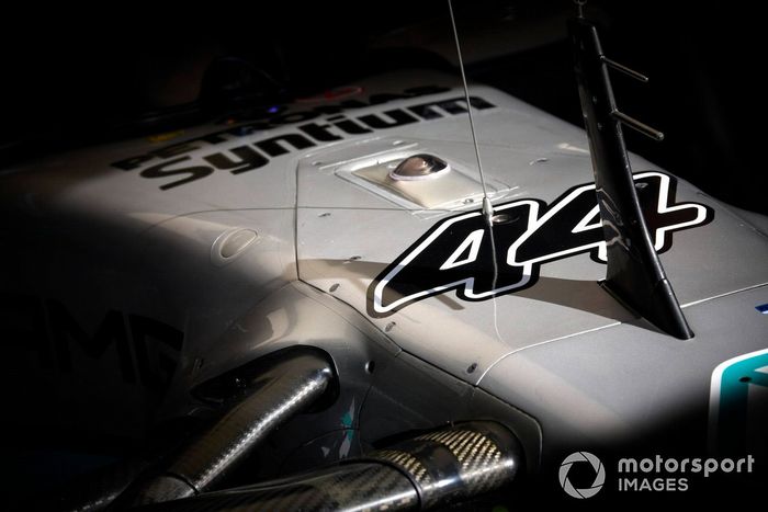 Detalle del coche de Lewis Hamilton, Mercedes W13