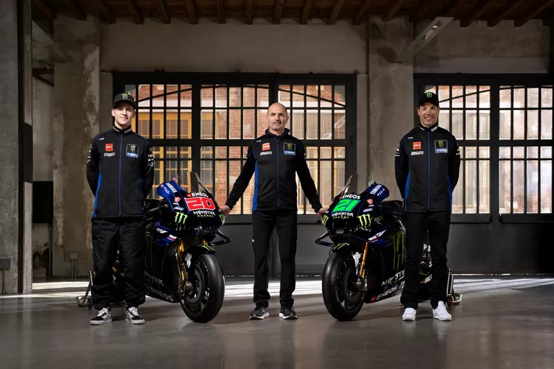 Fabio Quartararo, Yamaha Factory Racing, Franco Morbidelli, Yamaha Factory Racing, Massimo_Meregalli, Yamaha Factory Racing team director