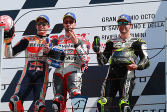 Podium : le vainqueur Andrea Dovizioso, Ducati Team, le deuxième, Marc Marquez, Repsol Honda Team, le troisième, Cal Crutchlow, Team LCR Honda