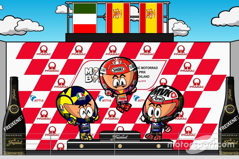 El podio del GP de Alemania de MotoGP 2018, por MiniBikers