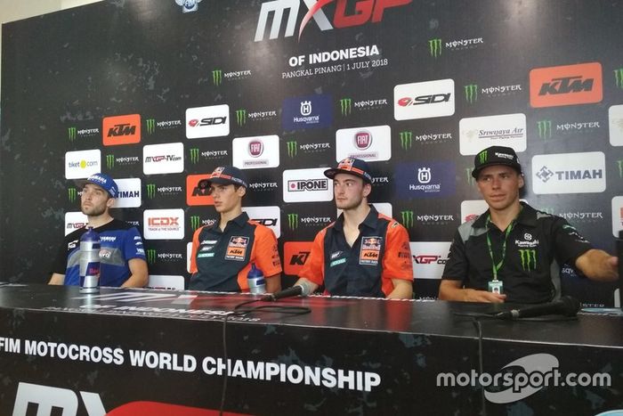 Shaun Simpson Wilvo Yamaha MXGP, Jorge Prado KTM Factory Racing, Jeffrey Herlings, KTM Factory Racing y Julien Lieber Kawasaki Racing