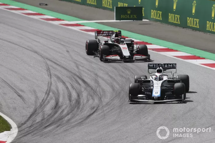 George Russell, Williams FW43, Kevin Magnussen, Haas VF-20, Daniil Kvyat, AlphaTauri AT01