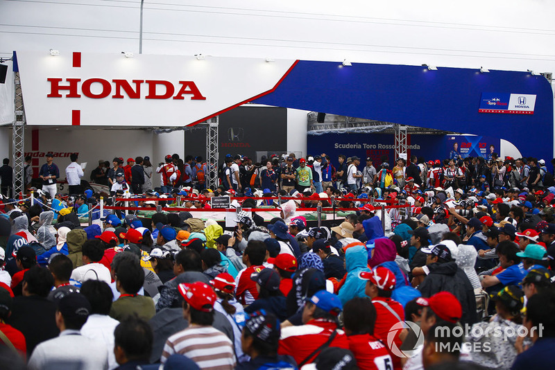 The Honda stand in the fan village
