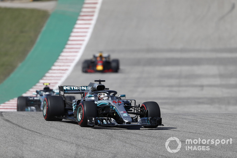 Lewis Hamilton, Mercedes AMG F1 W09 EQ Power+, leads Valtteri Bottas, Mercedes AMG F1 W09 EQ Power+