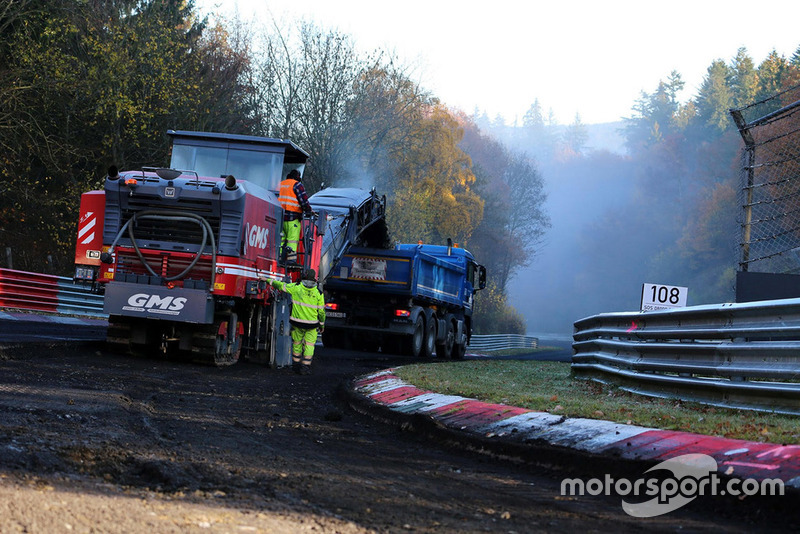 Construction work at the Nürburgring Nordschleife