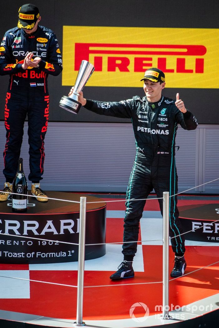 Podio: tercer lugar George Russell, Mercedes-AMG