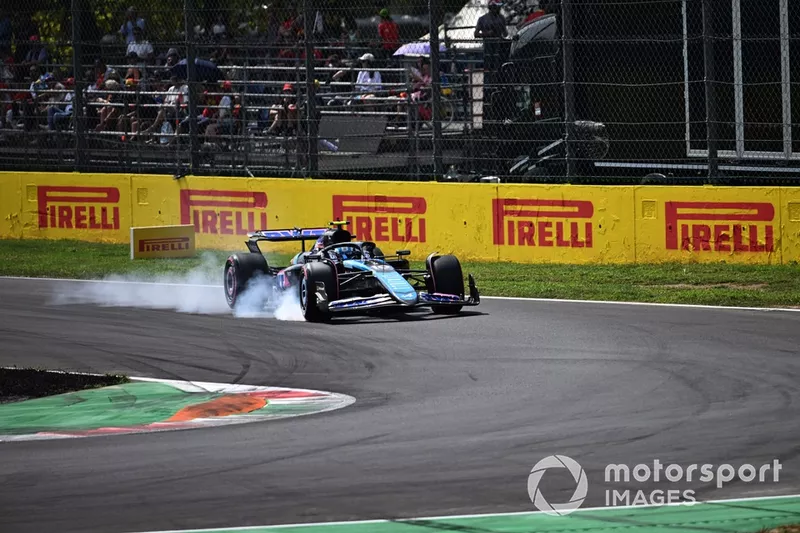 Pierre Gasly, Alpine A524, se bloque