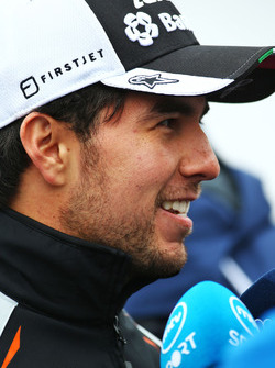 Sergio Pérez, Sahara Force India F1 con los medios de comunicación