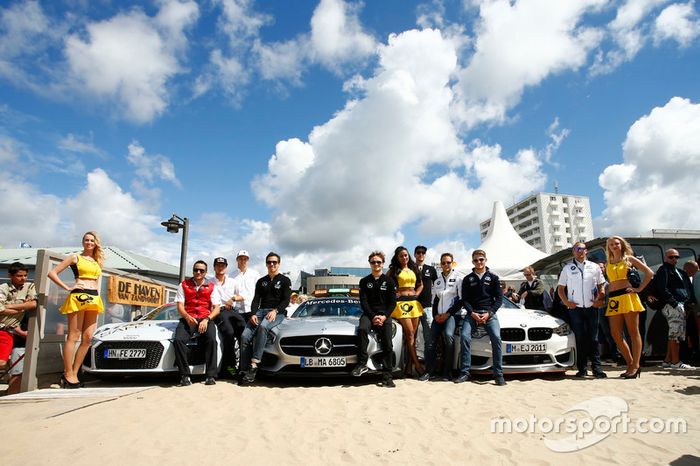 Audi, Mercedes Benz, BMW safety car on the beach with Timo Scheider, Audi Sport Team Phoenix; Adrien Tambay, Audi Sport Team Abt; Nico Müller, Audi Sport Team Rosberg; Robert Wickens, HWA; Lucas Auer, Mercedes-AMG DTM Team Mücke; Christian Vietoris, Merced