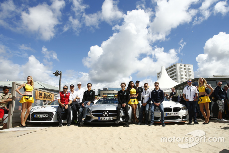 Audi, Mercedes Benz, BMW safety car on the beach with Timo Scheider, Audi Sport Team Phoenix; Adrien